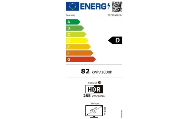 SAMSUNG Téléviseur UHD 4K SA TQ75QN70FAUXXC